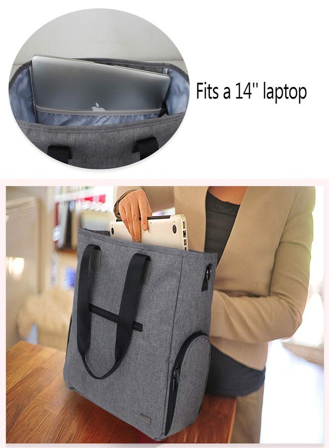 Teamoy Breast Pump Tote Bag Diaper Tote Bag Compatible for Spectra S1, S2, Medela, Pumping Bag with 14" Laptop Sleeve for Most Breast Pump, Dark Gray - Image 4